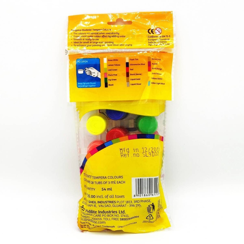 Rangeela Tempera Water Colours 18 Shades