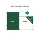 Non Magnetic Double Sided Board 1x1.5 Feet White & Green Board