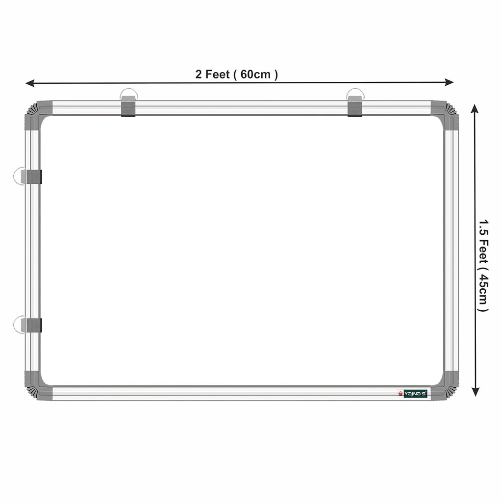 White & Green Board 2x1.5 Feet Non Magnetic Double Sided Board