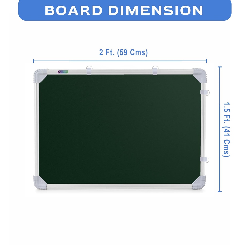 White & Green Board 2x1.5 Feet Non Magnetic Double Sided Board