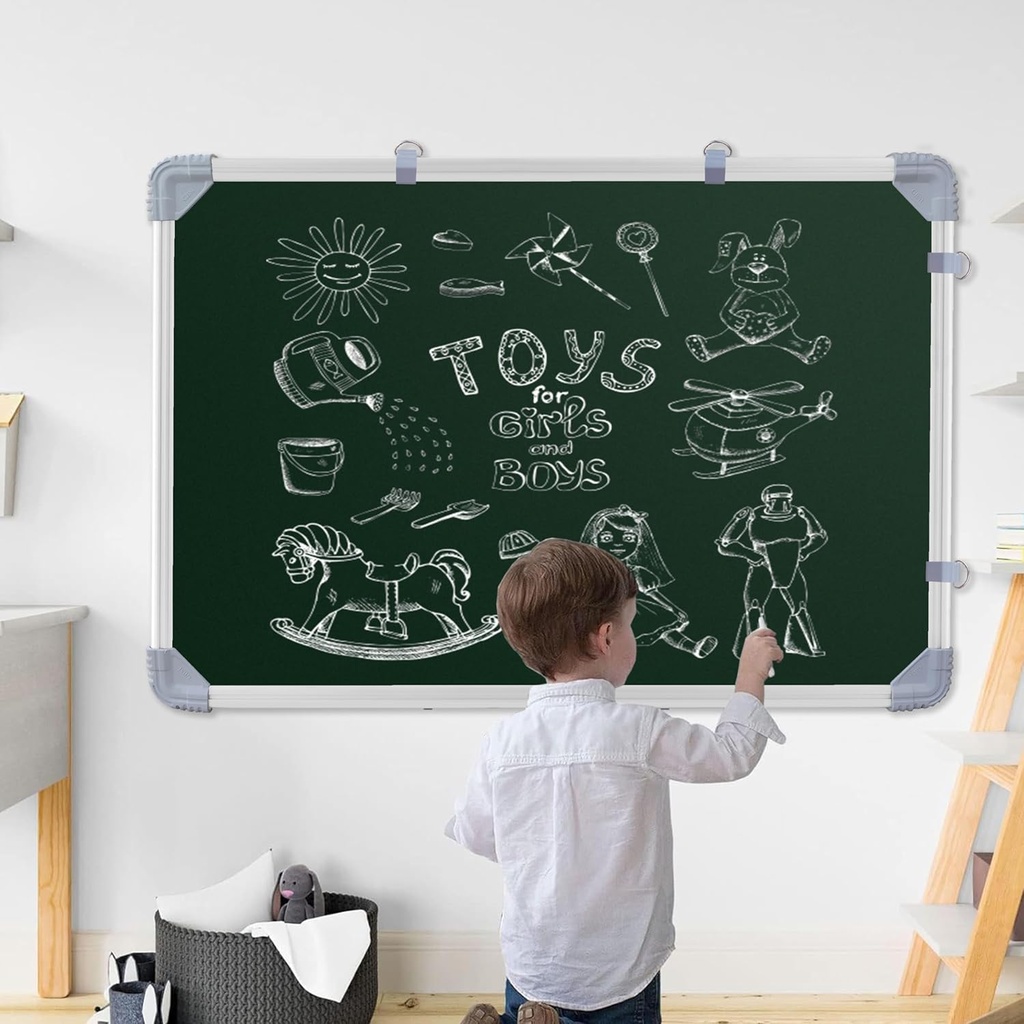 White & Green Board 2x1.5 Feet Non Magnetic Double Sided Board
