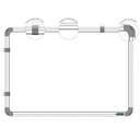 White & Green Board 2x1.5 Feet Non Magnetic Double Sided Board