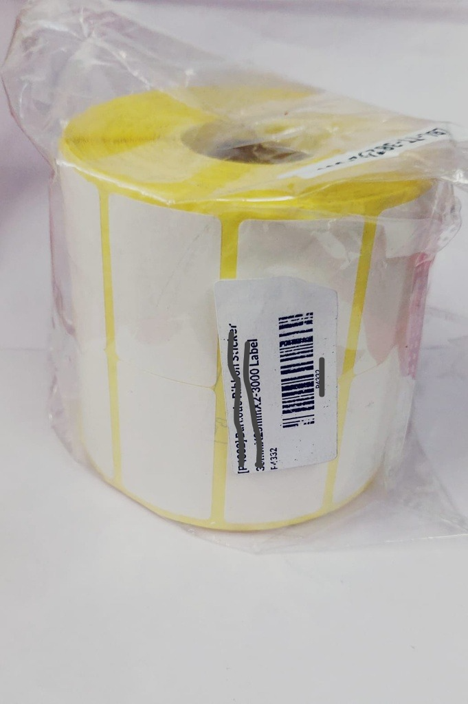 Direct Thermal Barcode Label Roll 1.5x1 Inch (38mmx25mm / 2up) 3000 Label