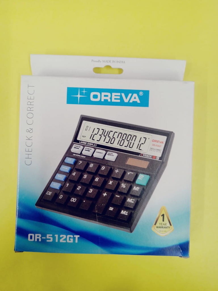 Oreva Calculator OR-512GT Check & Correct Calculator (12 Digit)