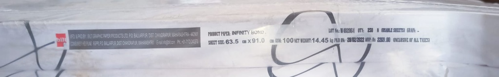 Executive Bond 25x36 -28.9 Kg 100 Gsm 250 Sheet Package <> 500 Sheet Price ( Bilt Paper )