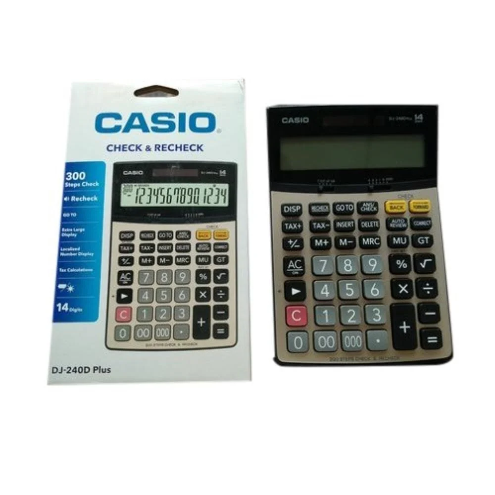 Casio DJ-240D Plus Premium Desktop Calculator Extra Large Display (14 Digits)