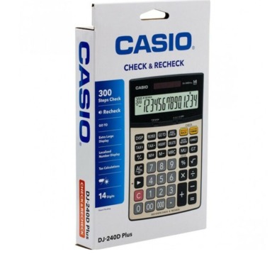 Casio DJ-240D Plus Premium Desktop Calculator Extra Large Display (14 Digits)