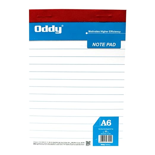 Oddy Premium Writing Pad A6 80 Page (Pack Of 5)