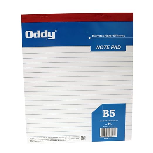 Oddy Premium Writing Pad B5 80 Page (Pack Of 5)