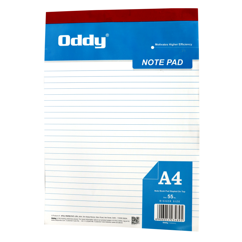 Oddy Premium Writing Pad A4 80 Page (Pack Of 5)