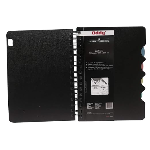 Oddy Wiro Notebook / Subject Notebook A5 300 Pages (Spiral Diary)