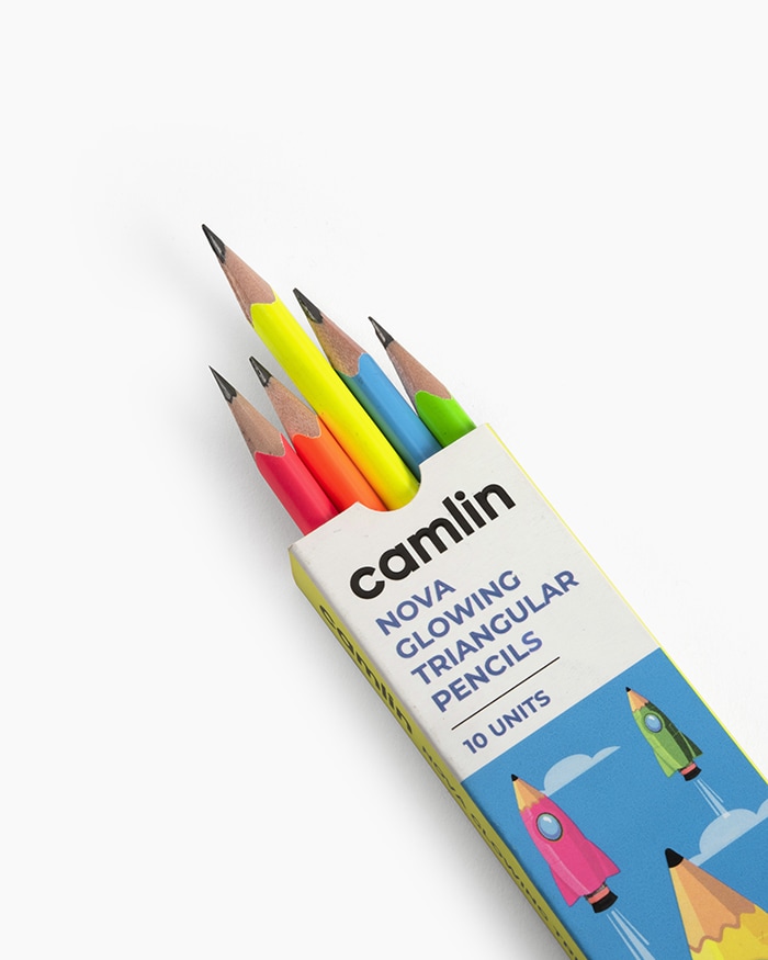 Camlin Nova Glowing Tringular Pencils (Pack Of 10)