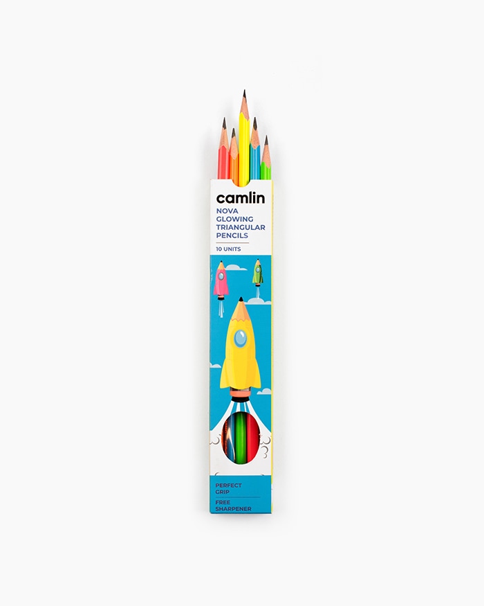Camlin Nova Glowing Tringular Pencils (Pack Of 10)