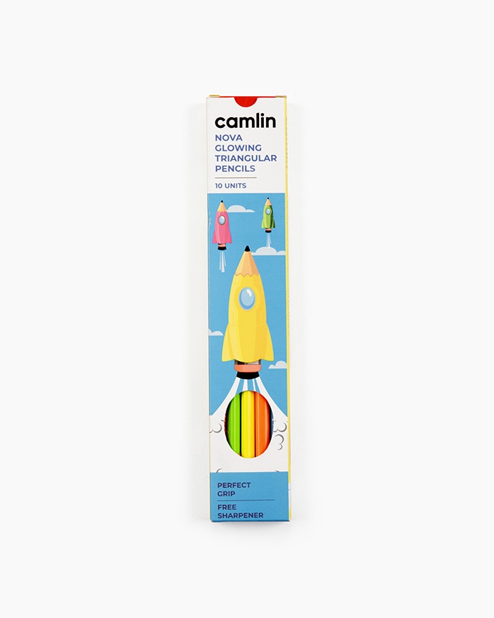 Camlin Nova Glowing Tringular Pencils (Pack Of 10)