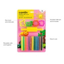 Camlin Modelling Clay Assorted 12 Shades (200gm) With Roller Pin & Moulds 