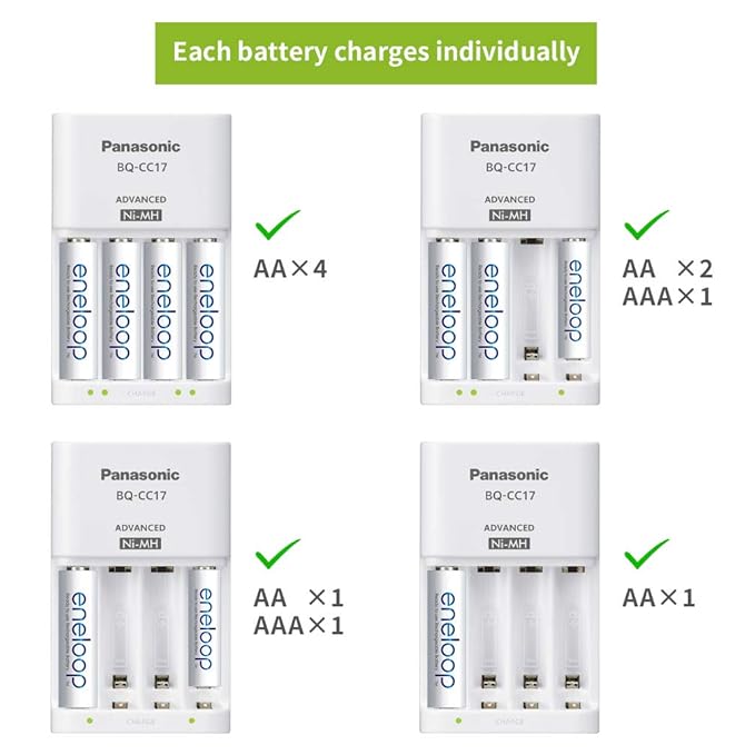 Panasonic Eneloop Battery Charger BQ-CC17N for AA & AAA rechargeable Batteries 