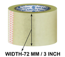 Redking Transparent Cello Tape 3 Inch 72mm x 36mtr (Pack of 4)