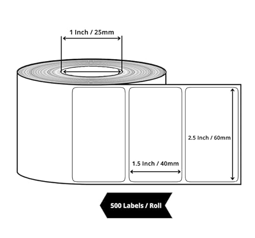 Ribbon Barcode Label Roll 1.5x2 Inch (38mmx50mm / 2up) 1500 Label