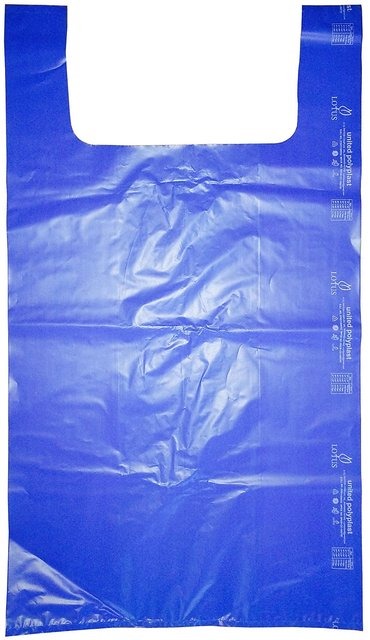  Blue Colour Jumbo Plastic Carry Bag, 27x30 Inch (Handle Bag)