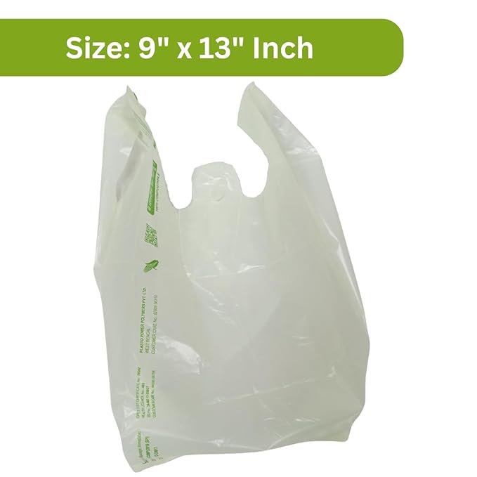 Eco Friendly White 8x10 Biodegradable Carry Bag 