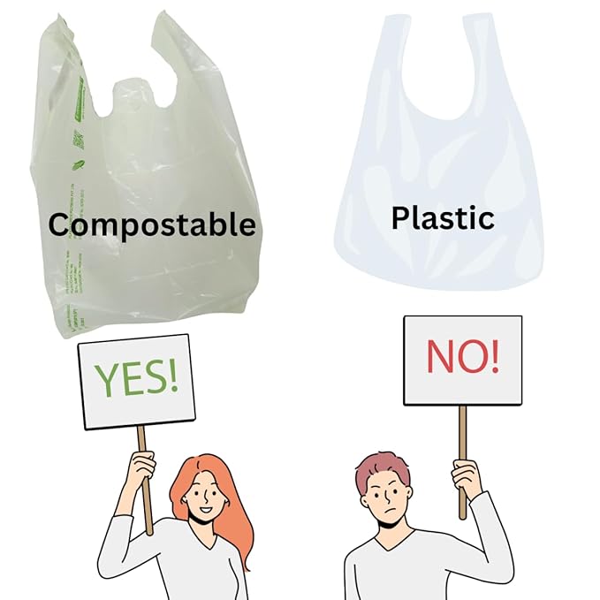 Eco Friendly White 8x10 Biodegradable Carry Bag 