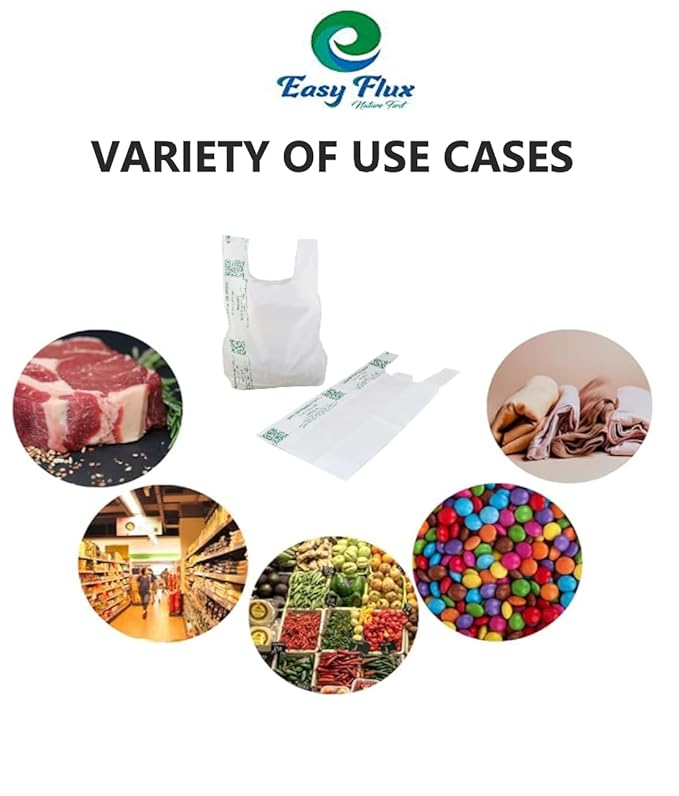 Eco Friendly Handle Bag 13x16 Inch White Colour 1 Kg (Polythene Free)