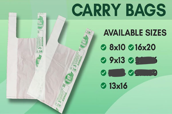 Eco Friendly Handle Bag 13x16 Inch White Colour 1 Kg (Polythene Free)