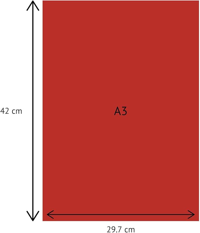 Pastel Paper Red Colour A3 Size 160 Gsm (Pack Of 20)