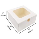Premium Cake Box Window, Size 8x8x5 Inch For 500gm Cake (Pack Of 25)