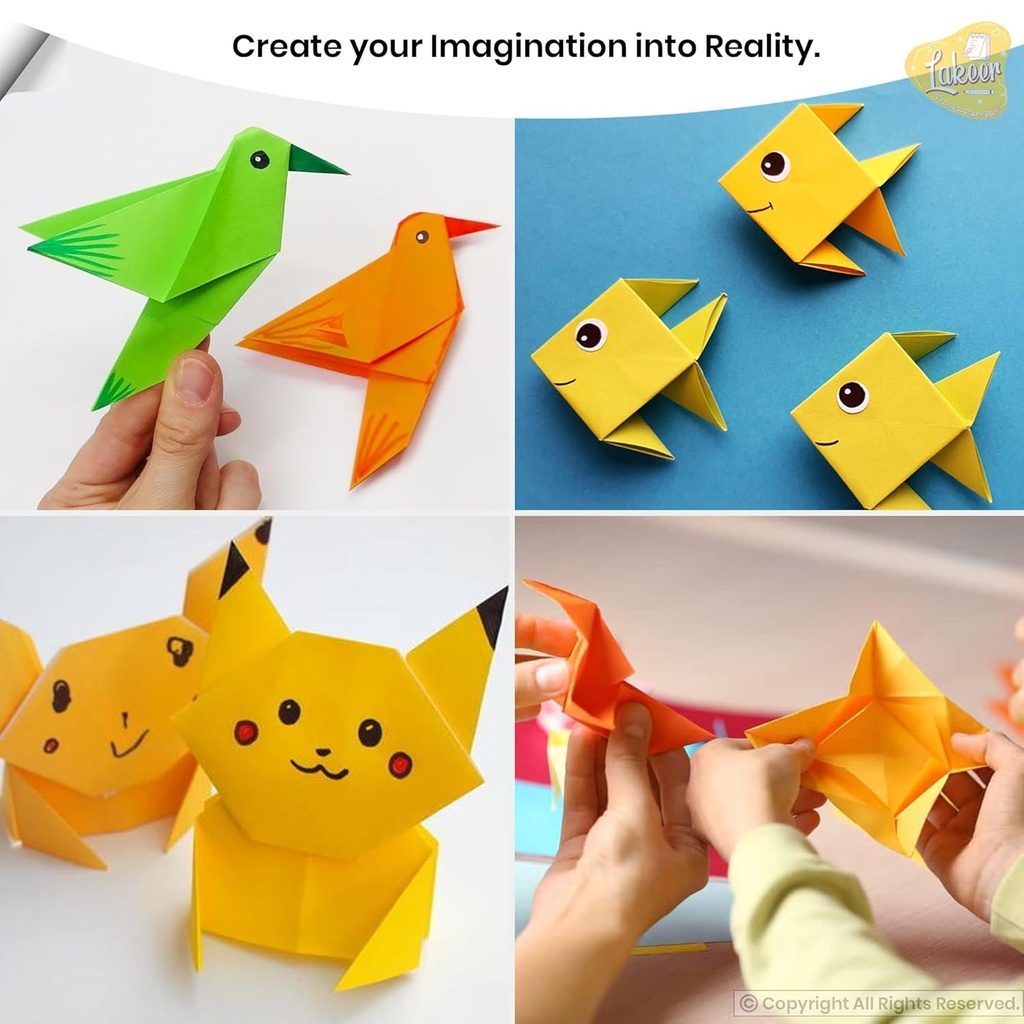 Origami Construction Paper Fluorescent Mix Color (Pack of 20)