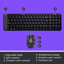 Logitech MK220 Compact Wireless Keyboard and Mouse Combo for Windows, 2.4 GHz Wireless with Unifying USB-Receiver, 24 Month Battery, Compatible with PC, Laptop - Black