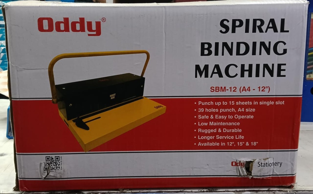 Oddy Spiral Binding Machine A4 Size (12 Inch / 39 Holes Punch)