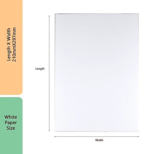 Oddy A4 Ivory Sheet 210 Gsm White Colour (Pack Of 25)