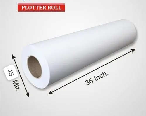 Technova White Plotter Paper Roll 36 Inch x 45mtr, 80gsm (Plotter Roll) 