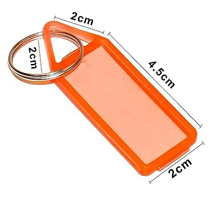 Kebica Plastic Key Ring (Pack Of 50) (Keychain With Name Label Key Tags)