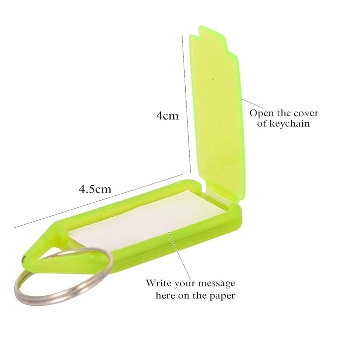 Kebica Plastic Key Ring (Pack Of 50) (Keychain With Name Label Key Tags)