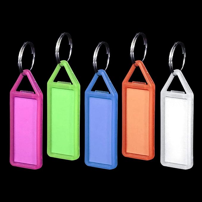 Kebica Plastic Key Ring (Pack Of 50) (Keychain With Name Label Key Tags)