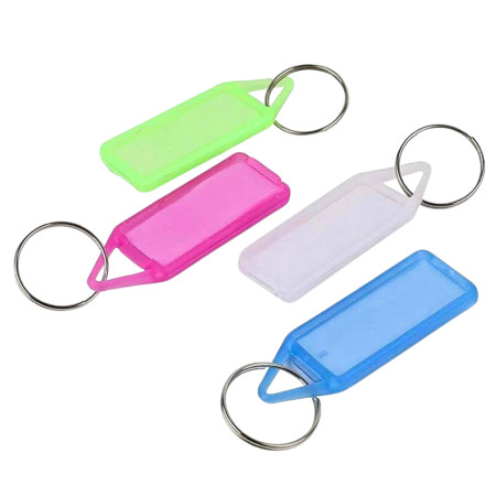 Kebica Plastic Key Ring (Pack Of 50) (Keychain With Name Label Key Tags)