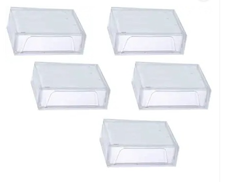Plastic Transparent Visiting Card Holder Box (Pack Of 20)