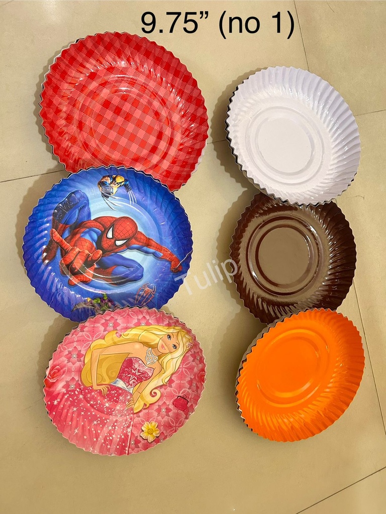 Paper Plates (No.1) 9.75 Inch Round Multi Print Laminate (Pack Of 25)
