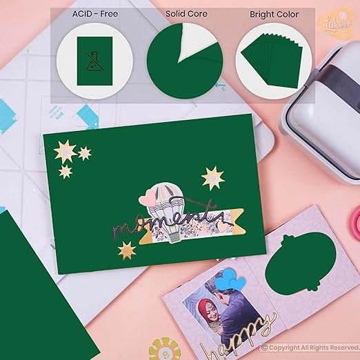 Pastel Colour Paper A3 Size 160 Gsm Dark Green Colour Double Sided (Pack Of 20)