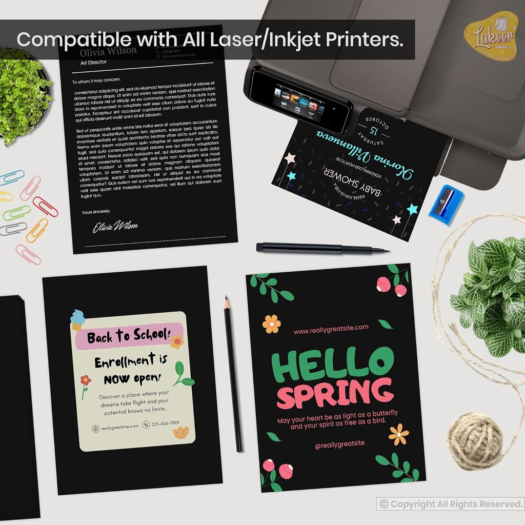 Pastel Colour Paper A3 Size 160 Gsm Black Colour Double Sided (Pack Of 20)