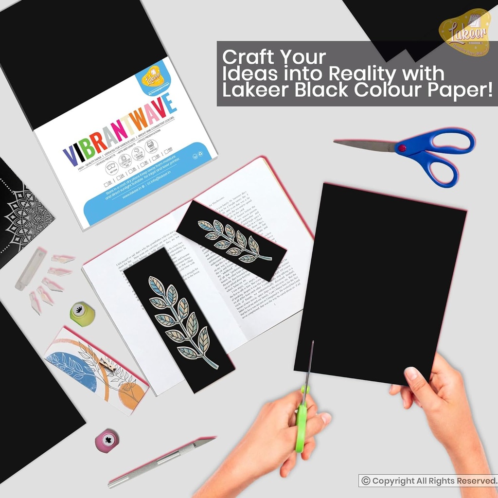 Pastel Colour Paper A3 Size 160 Gsm Black Colour Double Sided (Pack Of 20)