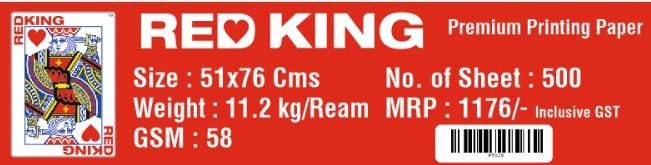 Redking 20x30 / 58 Gsm White Maplitho Paper (Loose Sheet) 