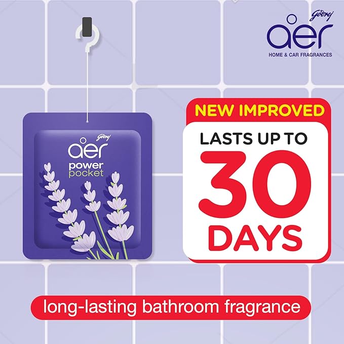 Godrej Aer Power Pocket Lavender Bloom 10g (Air Freshener Pouch) 