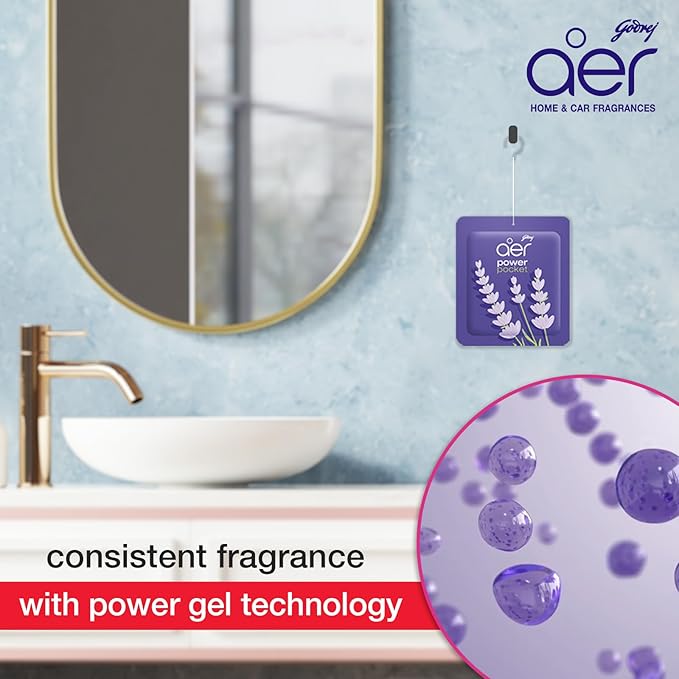 Godrej Aer Power Pocket Lavender Bloom 10g (Air Freshener Pouch) 