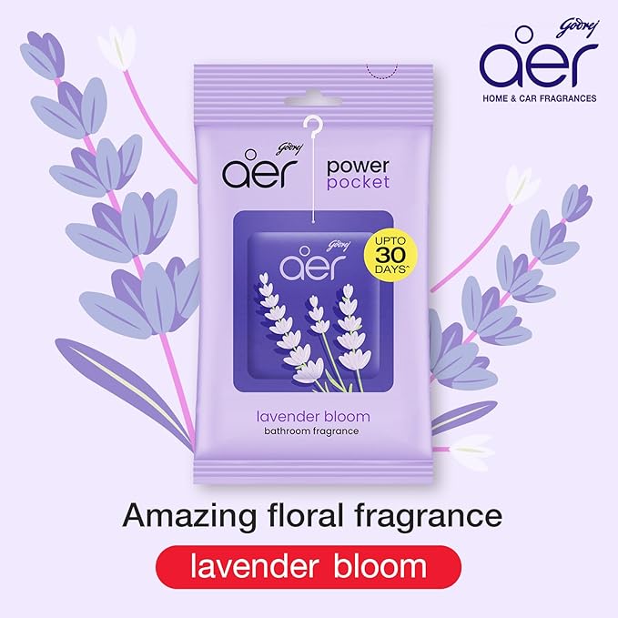 Godrej Aer Power Pocket Lavender Bloom 10g (Air Freshener Pouch) 