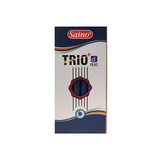 Saino Trio Use & Throw Ball Pen Blue Colour (Pack Of 20)