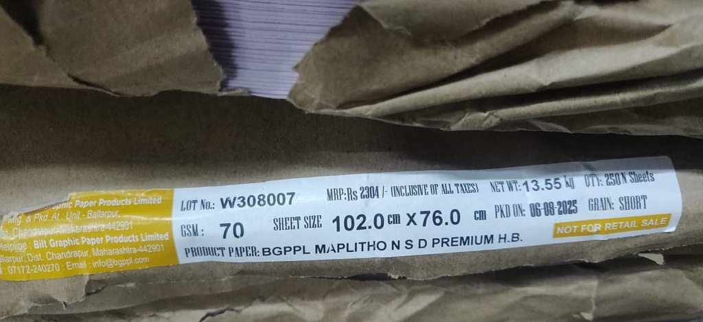 Ballarpur TA Delux 30x40 70 Gsm 27.1 Kg (Loose Sheet)