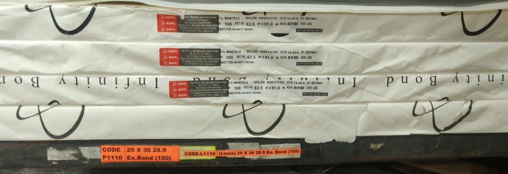 Ballarpur Infinity Bond 25x36 28.9 Kg 100 Gsm (1 Ream/500 Sheet)